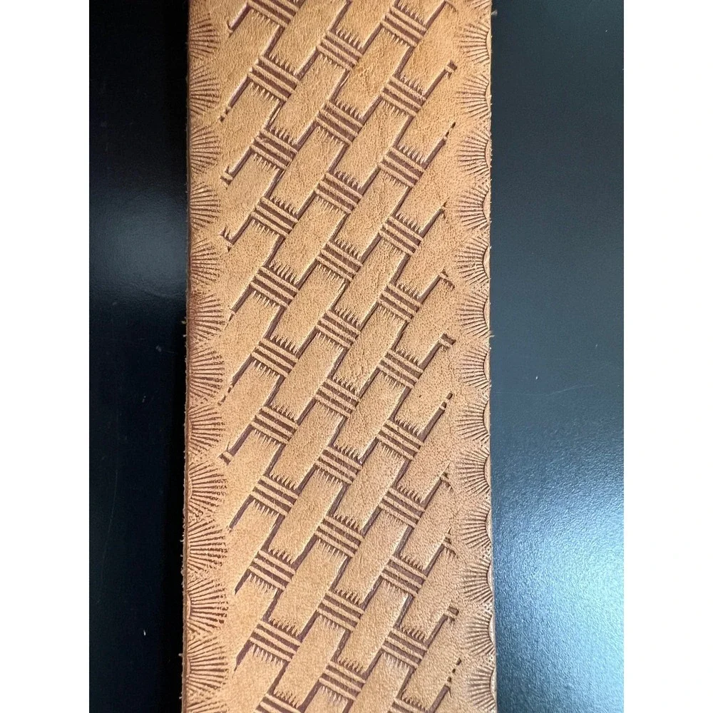 CLC Work Gear Tan Leather Basketweave Work Belt Top Grain Cowhide E4501 51 Inch‎